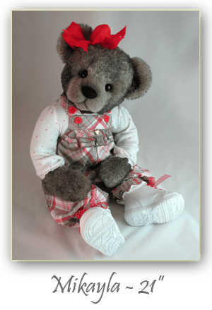 Mikayla-hand crafted 21 inch plush synthetic artist bear from my tiny toddler collection