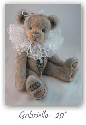 Gabrielle-hand crafted 20 inch tissavel artist bear with inset muzzle